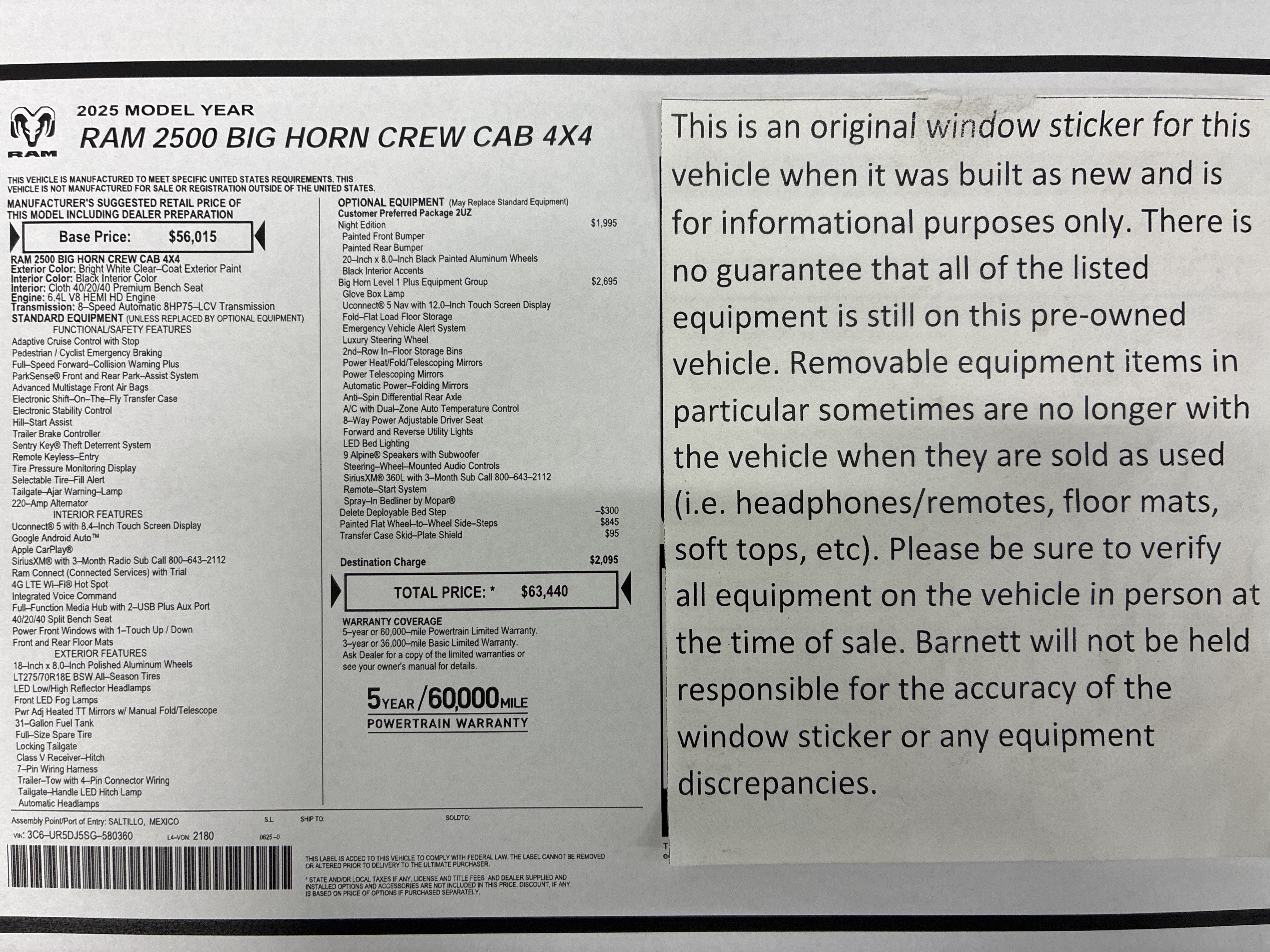 Certified 2025 RAM 2500 Big Horn AWD/4WD image 2