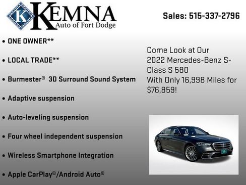 Used 2022 Mercedes-Benz S 580 4MATIC Sedan image 6