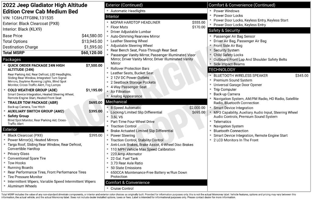 Used 2022 Jeep Gladiator Overland AWD/4WD image 5
