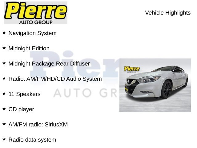 Used 2017 Nissan Maxima SR w/ Midnight Edition FWD image 7