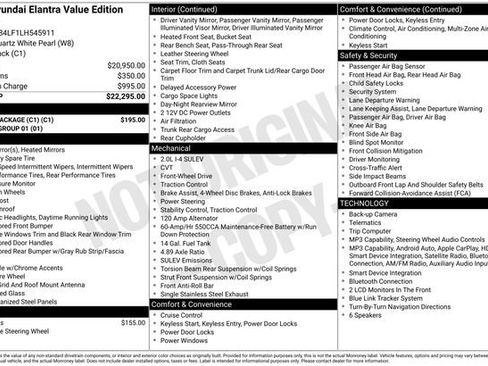 Used 2020 Hyundai Elantra Value Edition w/ Cargo Package (C1) FWD image 7