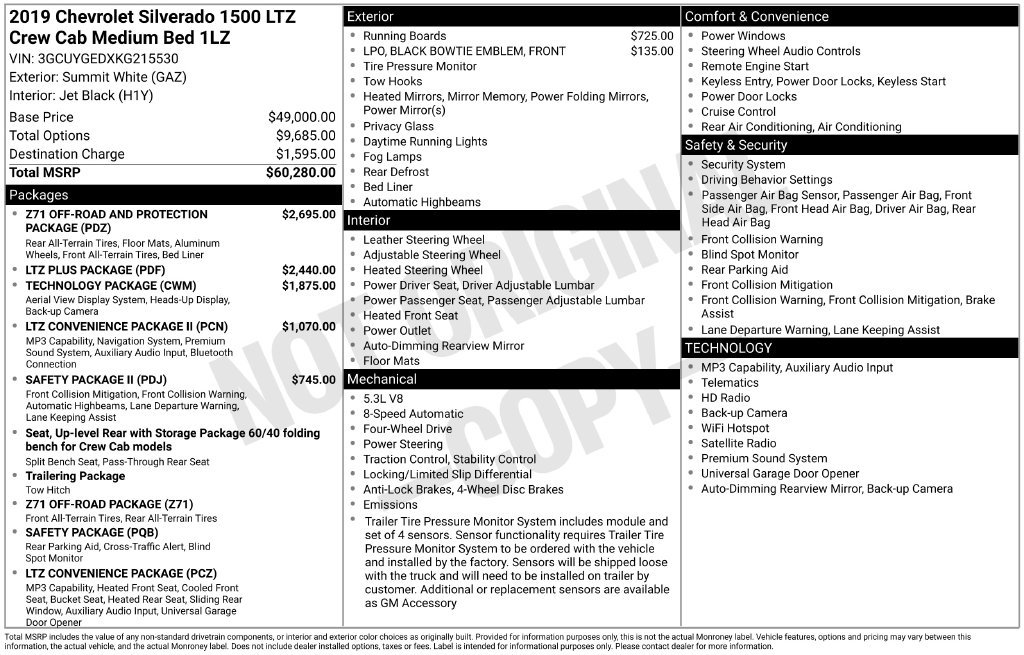 Used 2019 Chevrolet Silverado 1500 LTZ AWD/4WD image 2