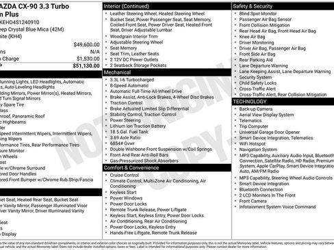 Certified 2025 MAZDA CX-90 3.3 Turbo w/ Premium Plus Pkg AWD/4WD image 10