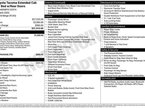 Used 2015 Toyota Tacoma 4x4 Access Cab V6 w/ SR5 Package image 7