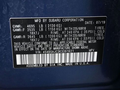 Used 2019 Subaru Outback 2.5i Limited w/ Popular Package #2 image 45