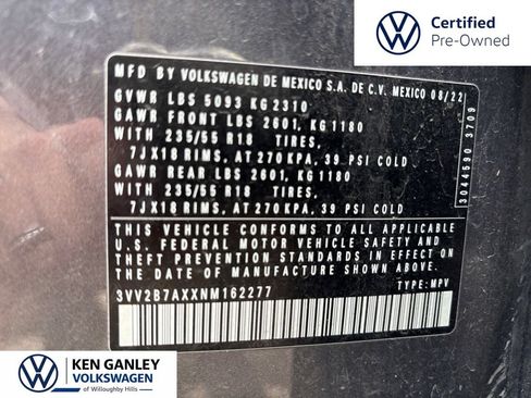 Used 2022 Volkswagen Tiguan SE w/ Panoramic Sunroof Package AWD/4WD image 27