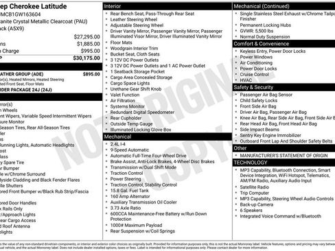 Used 2016 Jeep Cherokee Latitude w/ Cold Weather Group AWD/4WD image 5