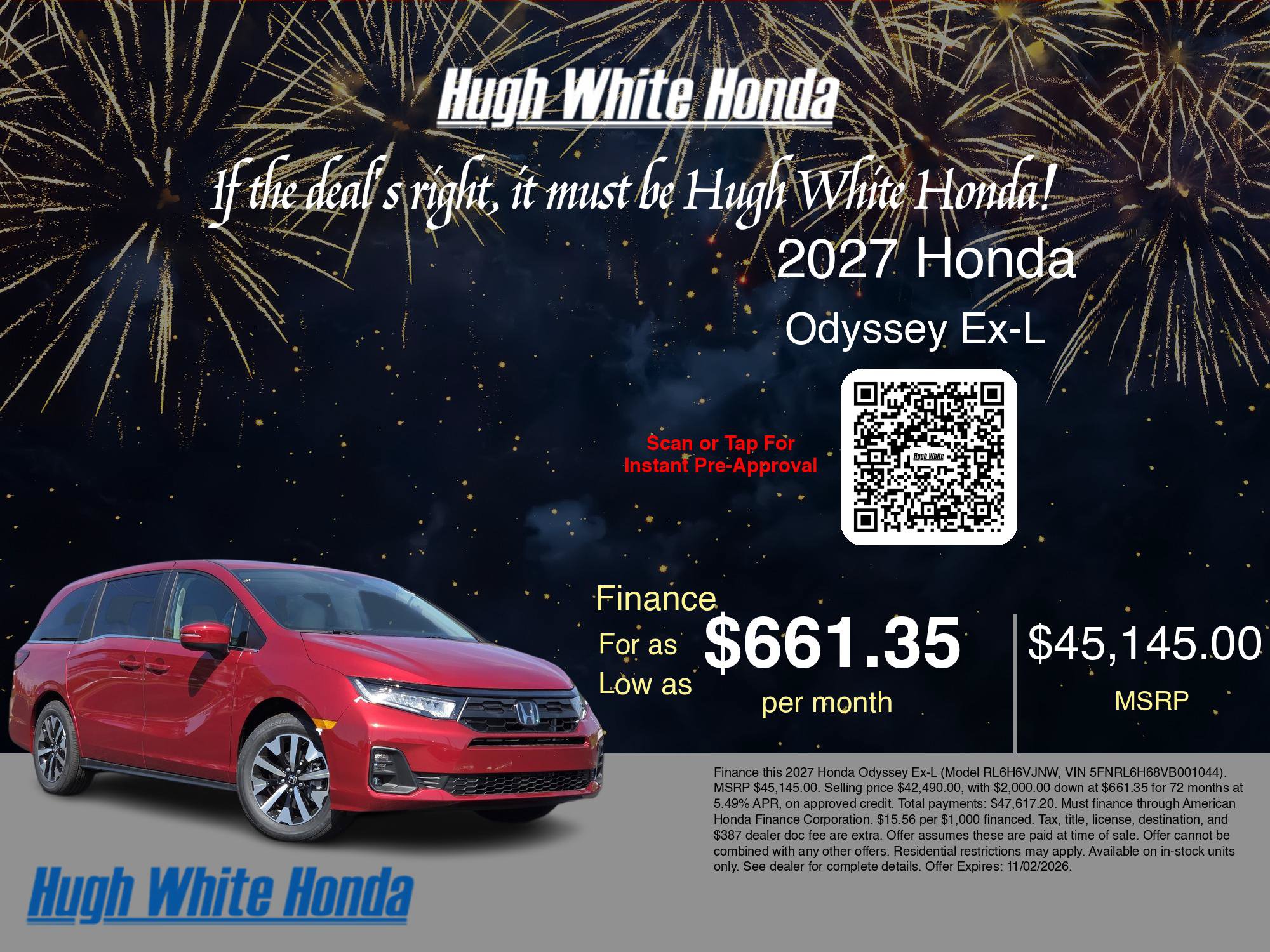 New 2027 Honda Odyssey EX-L image 9