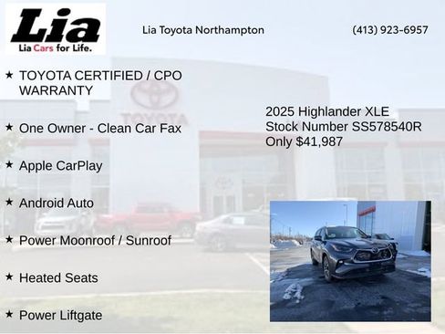 Certified 2025 Toyota Highlander XLE image 8