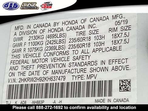 Used 2019 Honda CR-V Touring image 17