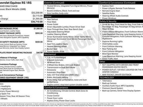 Certified 2022 Chevrolet Equinox RS w/ RS Leather Package AWD/4WD image 37