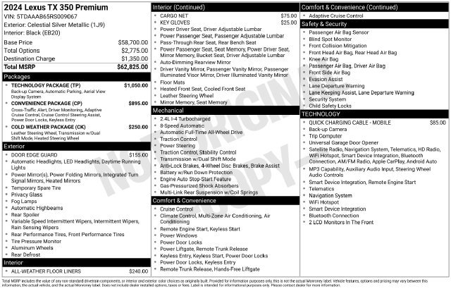 Used 2024 Lexus TX 350 AWD w/ Technology Package image 10