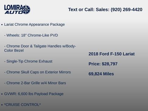 Used 2018 Ford F150 Lariat w/ Equipment Group 502A Luxury AWD/4WD image 9