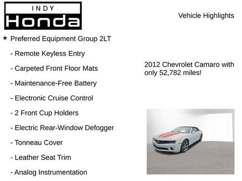 Used 2012 Chevrolet Camaro LT w/ RS Package image 8