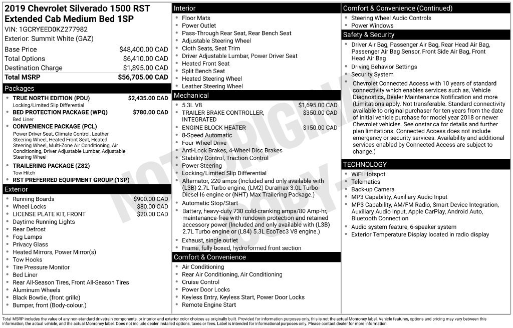 Used 2019 Chevrolet Silverado 1500 RST w/ True North Edition AWD/4WD image 4