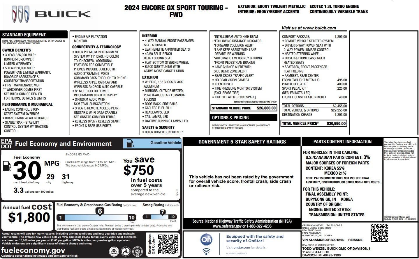 Used 2024 Buick Encore GX Sport Touring w/ Comfort Package FWD image 37