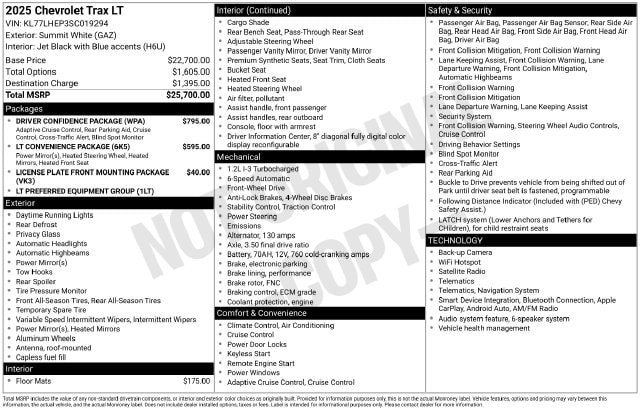 Used 2025 Chevrolet Trax LT w/ Driver Confidence Package FWD image 10