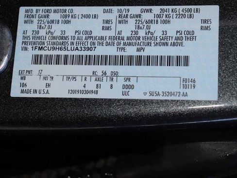 Certified 2020 Ford Escape SEL image 37