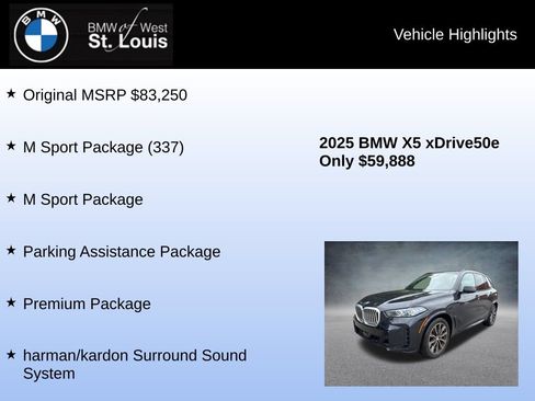 Used 2025 BMW X5 xDrive50e w/ M Sport Package AWD/4WD image 8