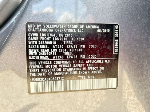 Used 2019 Volkswagen Atlas SE w/ Towing Package FWD image 2