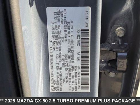 New 2025 MAZDA CX-50 2.5 Turbo w/ Premium Plus Pkg AWD/4WD image 15