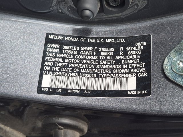 Used 2020 Honda Civic EX image 16