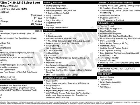 New 2025 MAZDA CX-30 AWD 2.5 S w/ Select Sport Pkg image 7