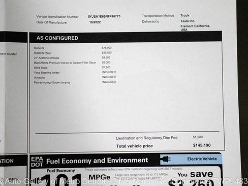 Used 2022 Tesla Model S Plaid AWD/4WD image 7