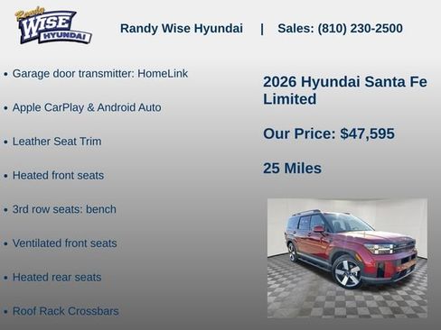 New 2026 Hyundai Santa Fe Limited w/ Tow & Go Package image 20