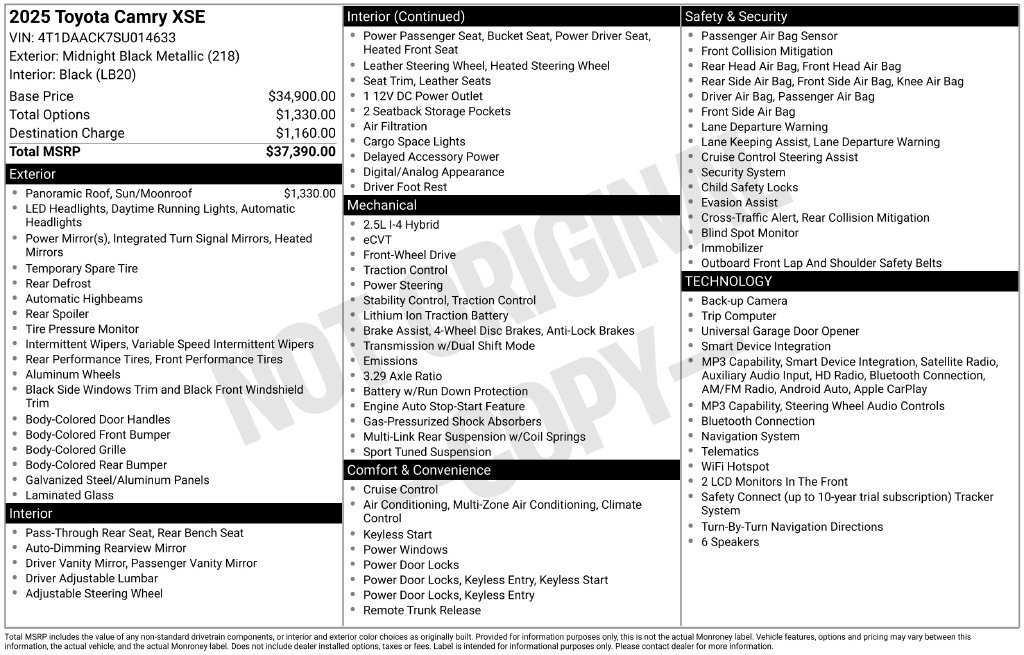 Certified 2025 Toyota Camry XSE FWD image 30