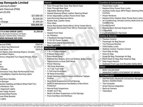 Used 2020 Jeep Renegade Limited w/ UConnect 8.4 Nav Group image 2