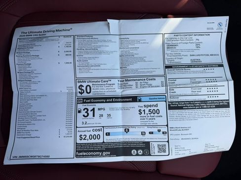 New 2026 BMW 330i Sedan w/ M Sport Package RWD image 28