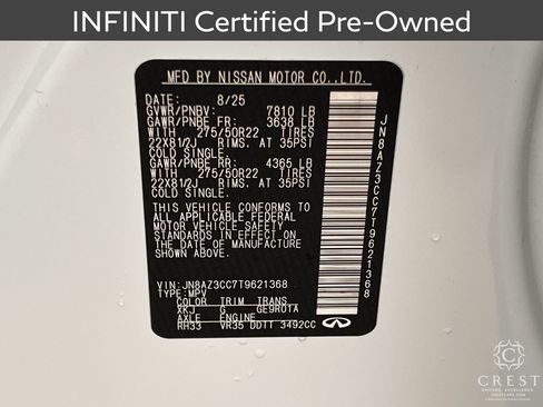 Certified 2026 INFINITI QX80 Autograph w/ Premium Cargo Package AWD/4WD image 34