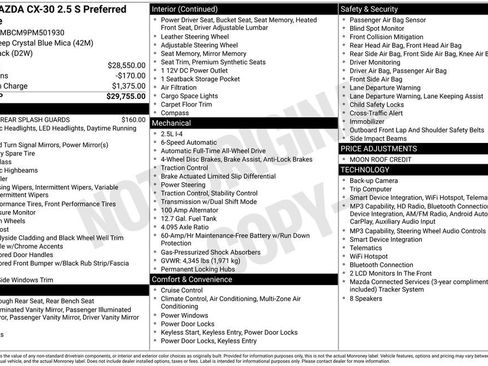 Used 2023 MAZDA CX-30 AWD 2.5 S w/ Preferred Package image 3