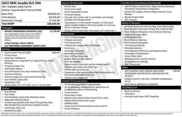 Used 2022 GMC Acadia SLE w/ Driver Convenience Package FWD image 6