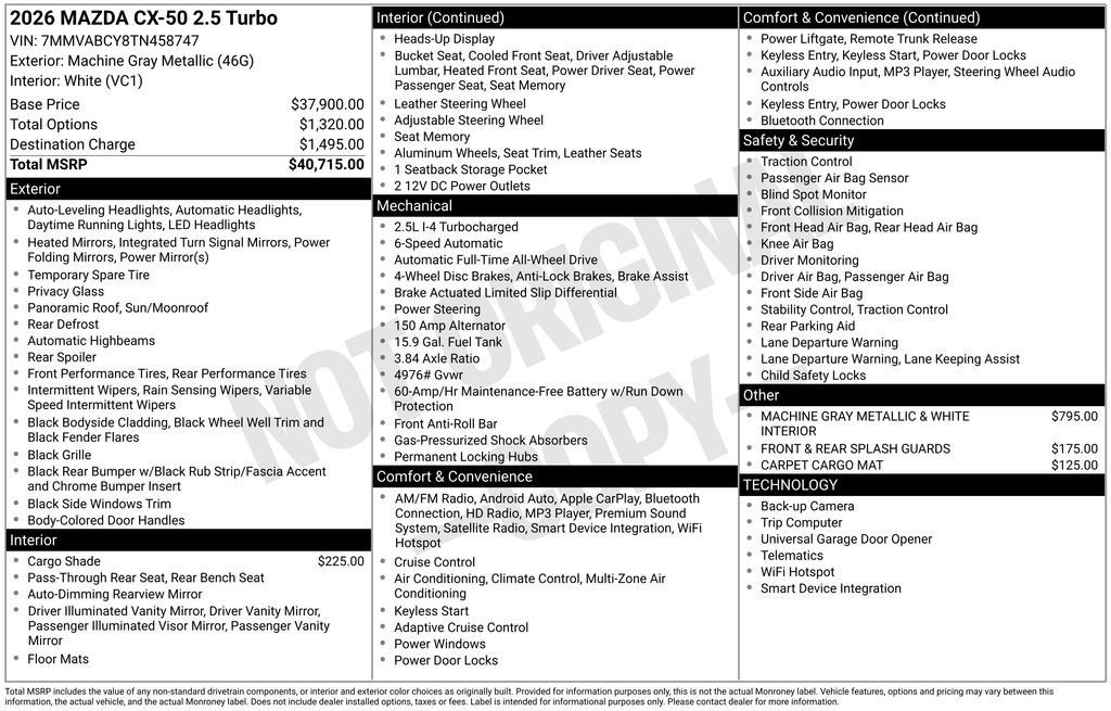 Certified 2026 MAZDA CX-50 AWD 2.5 S image 34