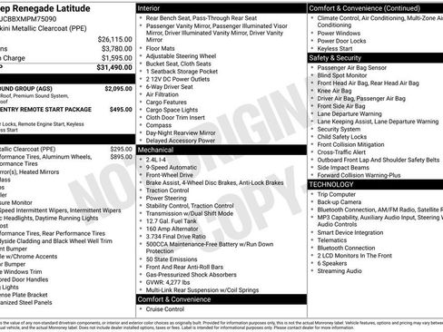 Used 2021 Jeep Renegade Latitude w/ Sun & Sound Group FWD image 5