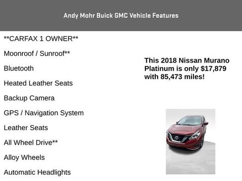 Used 2018 Nissan Murano Platinum AWD/4WD image 4