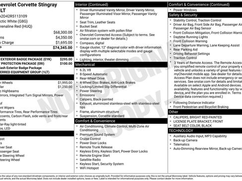 Certified 2024 Chevrolet Corvette Stingray Coupe w/ Chrome Exterior Badge Package image 37