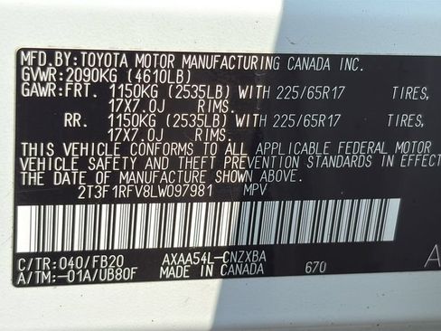 Used 2020 Toyota RAV4 LE w/ Carpet Mat Package AWD/4WD image 20