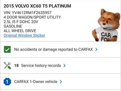 Used 2015 Volvo XC60 T5 Platinum