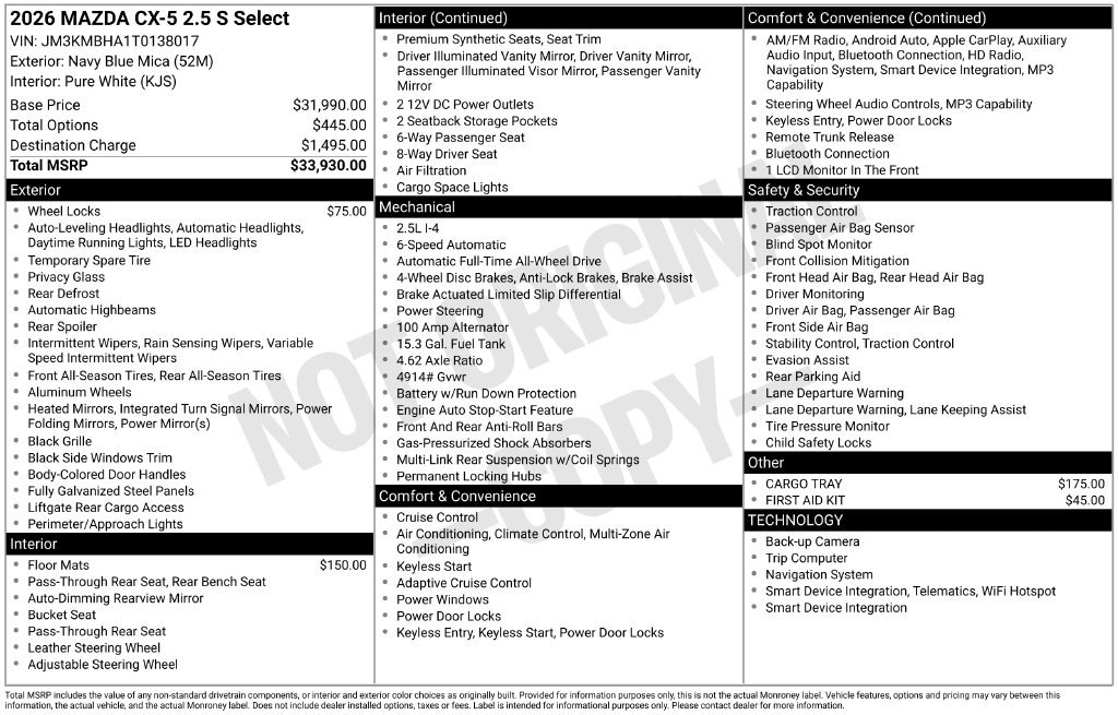 New 2026 MAZDA CX-5 Select AWD/4WD image 6