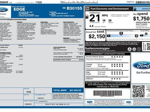 Used 2016 Ford Edge SEL w/ Equipment Group 201A FWD image 2