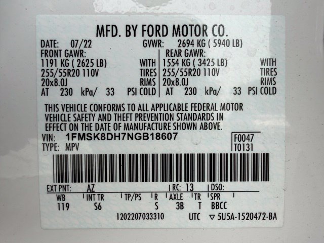 Used 2022 Ford Explorer XLT w/ Equipment Group 202A AWD/4WD image 52