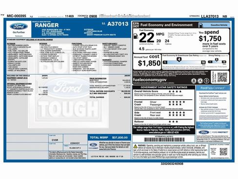 Used 2020 Ford Ranger XLT w/ Equipment Group 301A Mid image 2