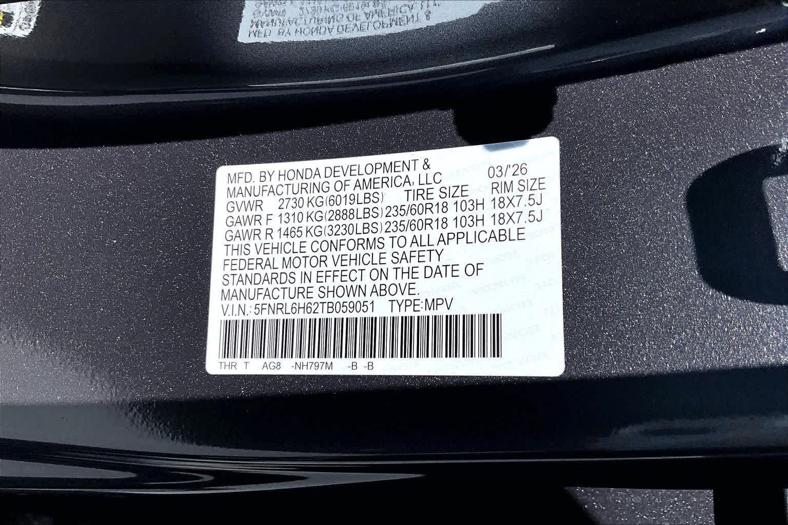 New 2026 Honda Odyssey EX-L image 22
