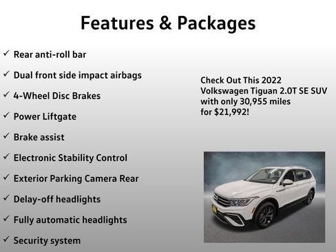Used 2022 Volkswagen Tiguan SE w/ Panoramic Sunroof Package AWD/4WD image 17