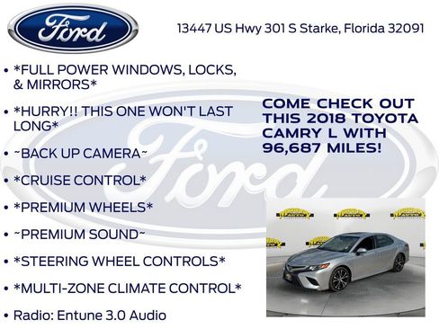 Used 2018 Toyota Camry SE w/ Moonroof Package image 10