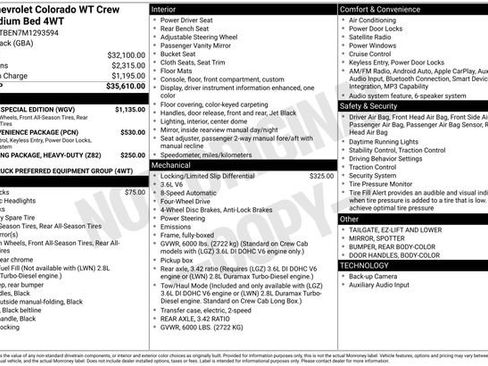 Used 2021 Chevrolet Colorado W/T w/ Custom Special Edition AWD/4WD image 4