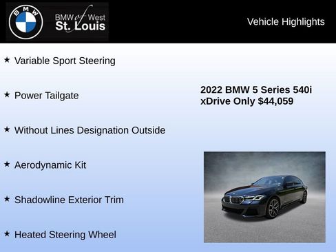 Used 2022 BMW 540i xDrive w/ M Sport Package image 16